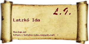Latzkó Ida névjegykártya